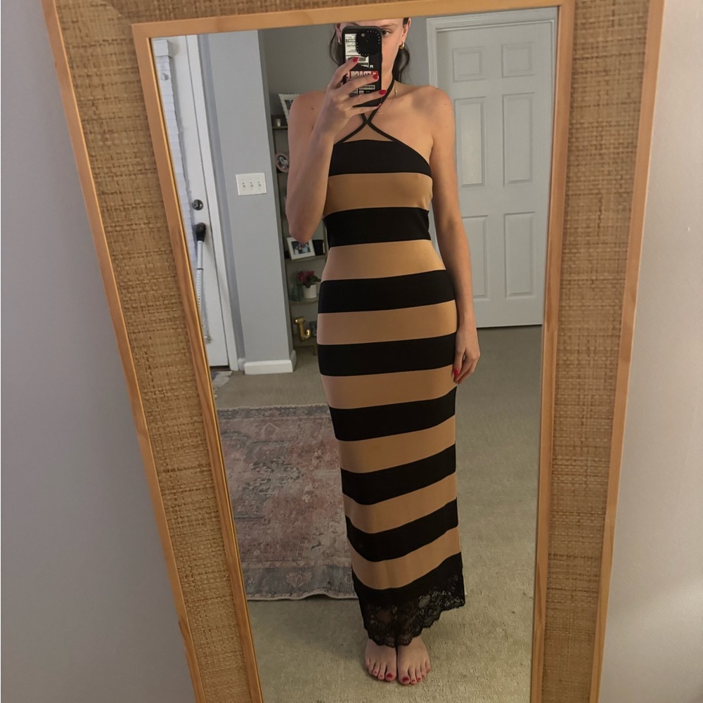 AFRM Ciela Maxi Dress in Almond Stripe - Picture 3 of 5